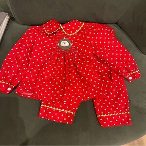 Mom & Me Red Polka Dot Smocked Santa Outfit